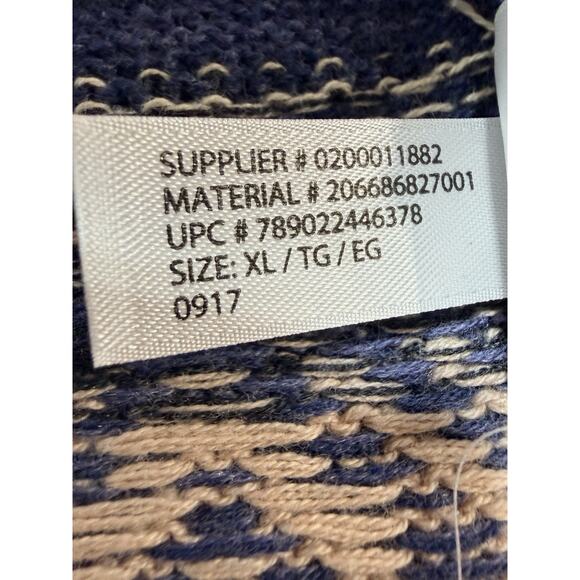 Chaps Women's XL Blue Fair Isle Open Front Cardigan Sweater Aztec Southwest - Picture 6 of 9